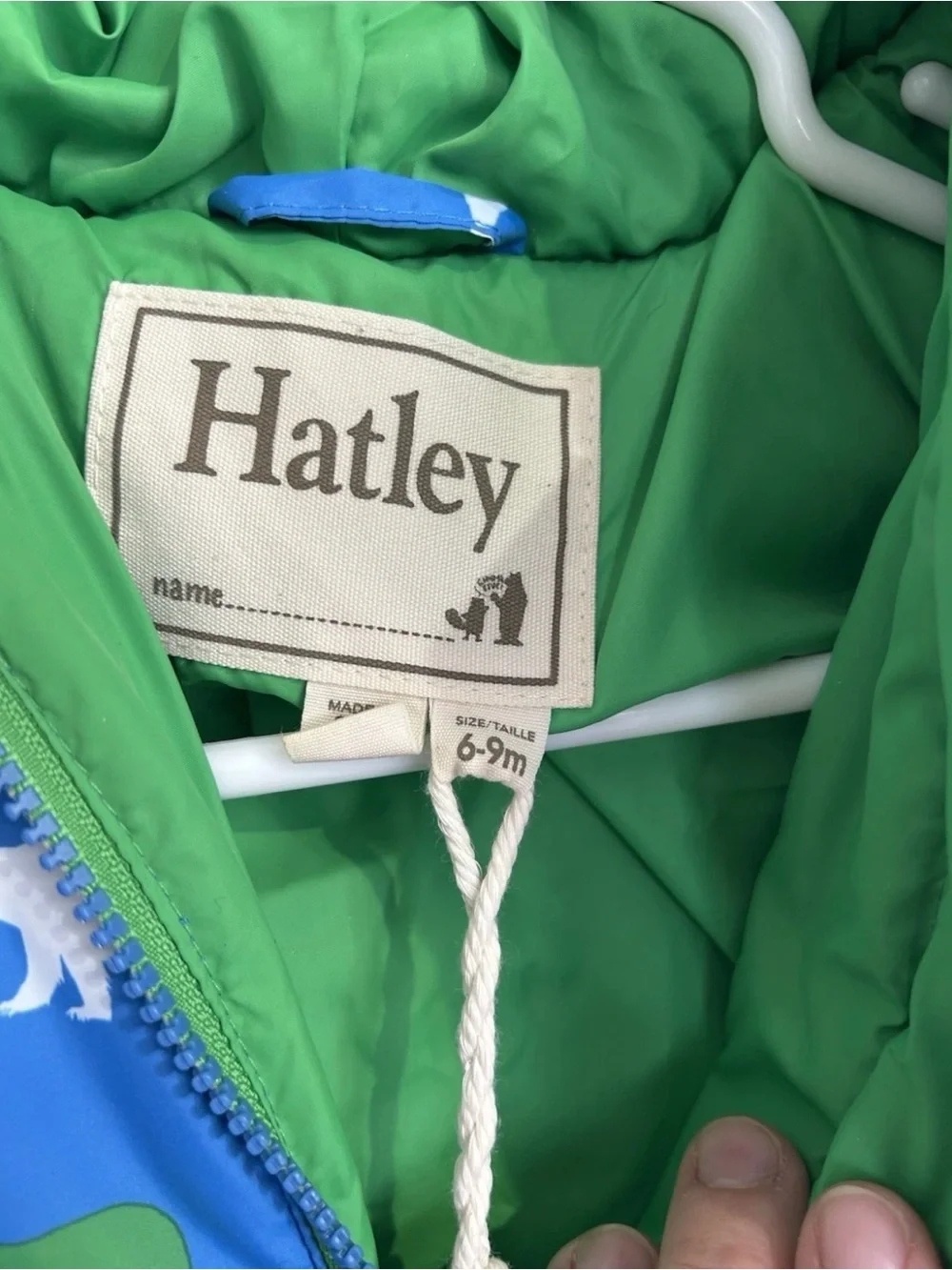 Hatley Polar Bear Blue Padded Hooded‎ Snowsuit Pram 6-9M New